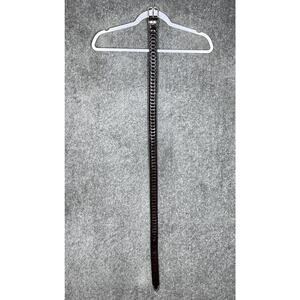 Fossil Italian Full‎ Grain Cowhide Belt Buckle Mens Size 38 Brown Silver